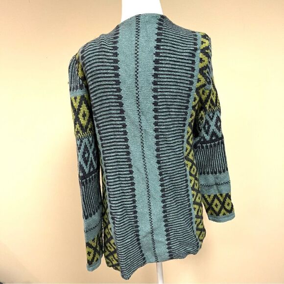 J Jill wool blend waterfall Aztec print cardigan. Sz XS - Picture 5 of 7
